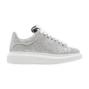 Alexander McQueen Silver Glittery Oversized sneakers